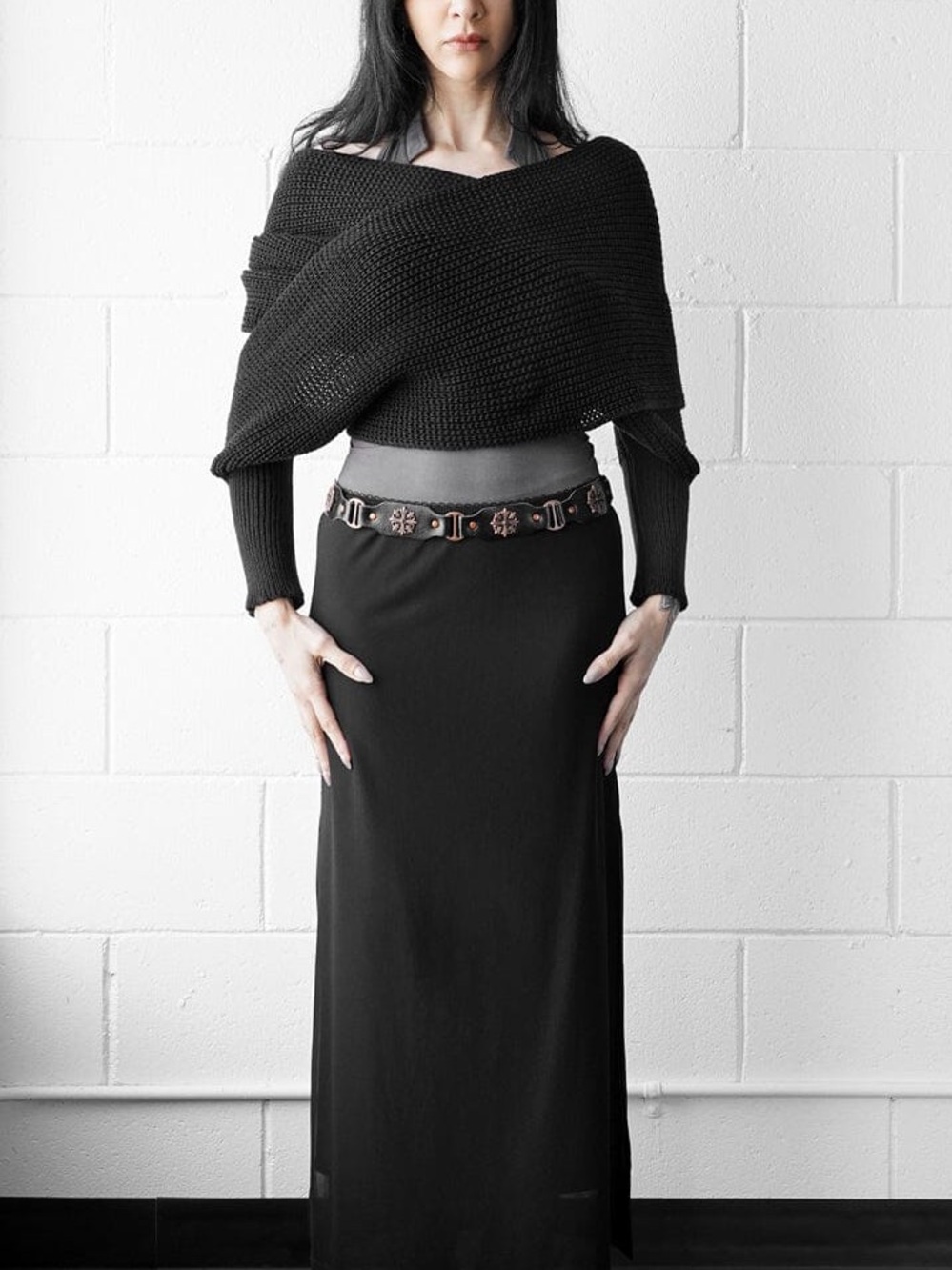 NOCTEX Leah Knit Shawl Shrug - Picture 3 of 4
